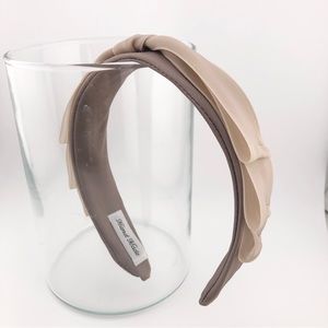 Sheer Ribbon Headband, New, Handmade - Beige